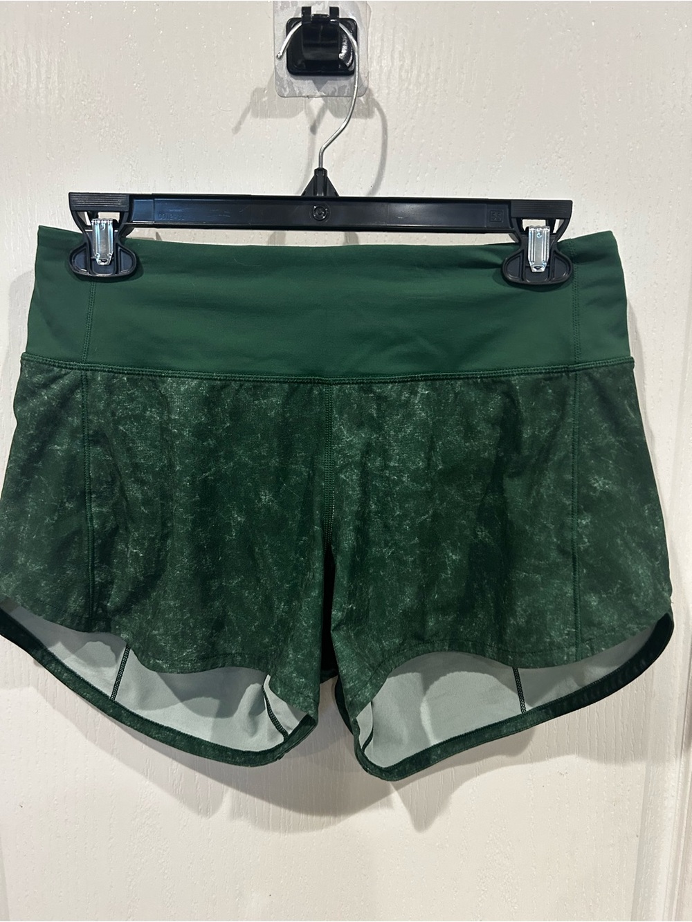 Lululemon Women’s Forest Green Athletic Running Shorts with Wide Waistband